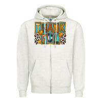 Oatmeal Heather thankful Zipper Hoodie - FaDigitalArtStudio