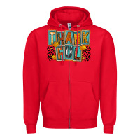 Red thankful Zipper Hoodie - FaDigitalArtStudio