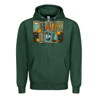 Sports Green thankful Zipper Hoodie - FaDigitalArtStudio