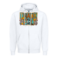 White thankful Zipper Hoodie - FaDigitalArtStudio