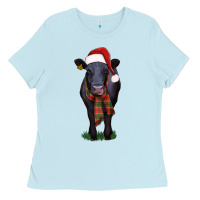 Baby Blue black angus Ladies Tee - RanaPortraitStore