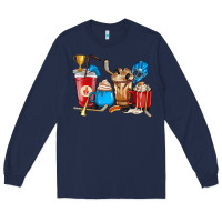 Navy Hockey coffee cups Long Sleeve Tee - HowdyJamesFarm