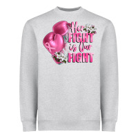 Heather Grey her fight is our fight Breast cancer awareness Heavyweight Sweatshirt - FaDigitalArtStudio