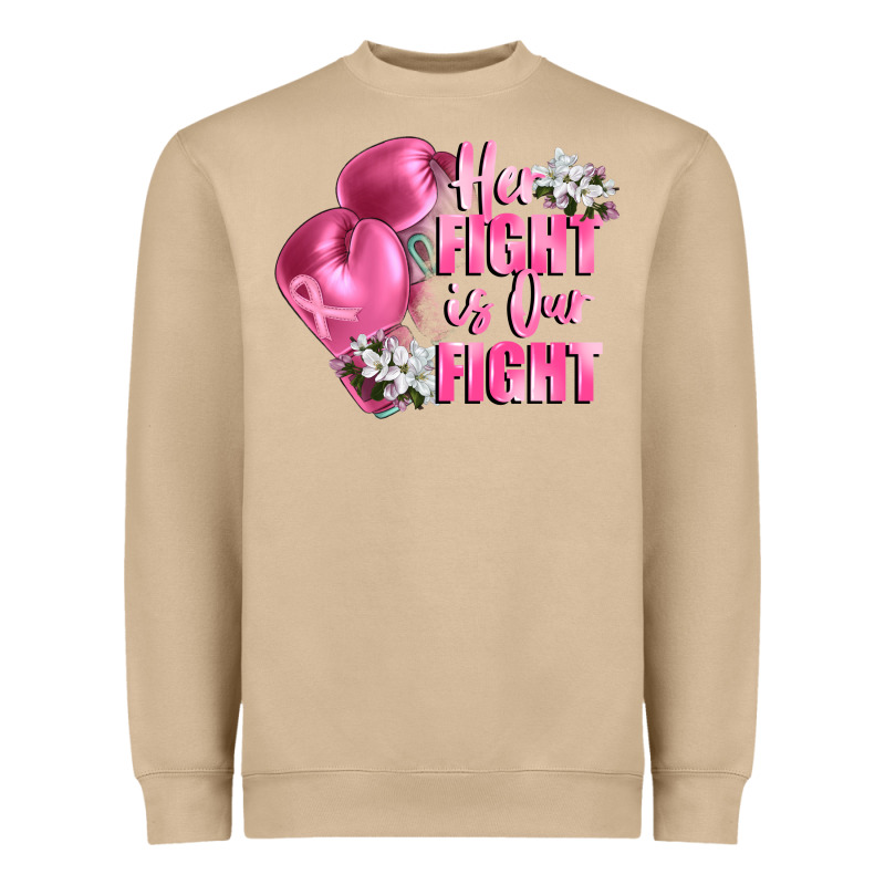 Her Fight Is Our Fight Breast Cancer Awareness Heavyweight Sweatshirt by FaDigitalArtStudio | Teevron
