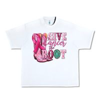 White give cancer the boot Urban Heavy Tee - NancyCooperArtShop