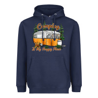 Navy camping is my happy place Heavyweight Hoodie - SublimationCraftShop