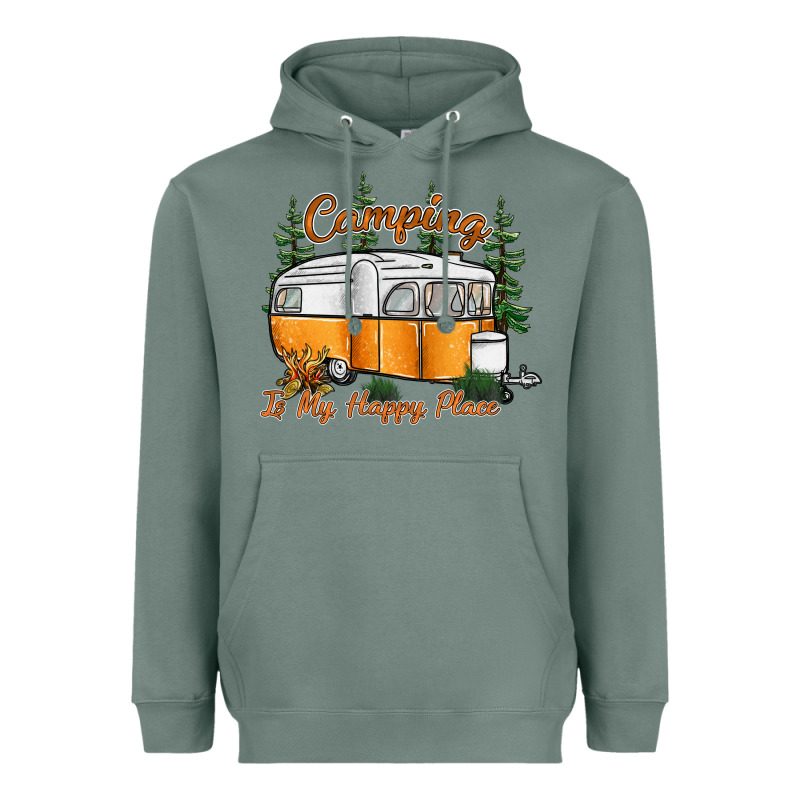 Camping Is My Happy Place Heavyweight Hoodie by SublimationCraftShop | Teevron