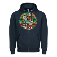Navy hispanic heritage month round earrings 4 Zipper Hoodie - BundleAndBundleShop