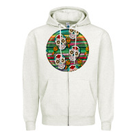 Oatmeal Heather hispanic heritage month round earrings 4 Zipper Hoodie - BundleAndBundleShop