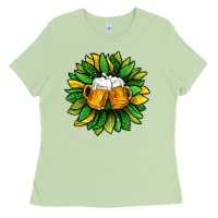 St. Patricks Sunflower With Beer Ladies Tee | Teevron