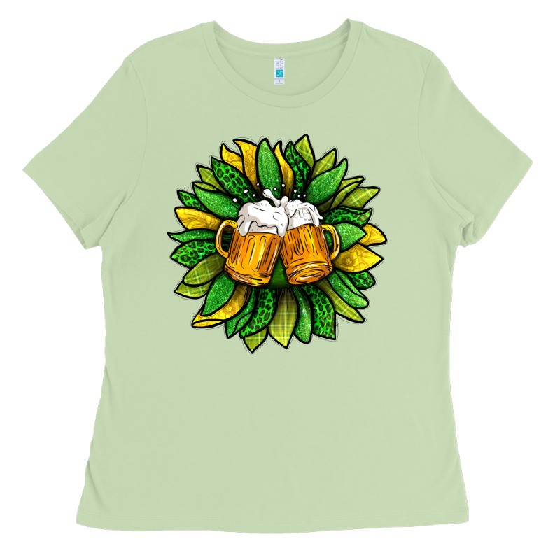 St. Patricks Sunflower With Beer Ladies Tee by BundleAndBundleShop | Teevron