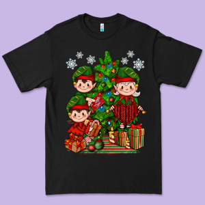 Mimi Elf, Mama Elf, Child Elf Christmas Premium Tee Designed By Bundleandbundleshop