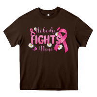 Chocolate Brown nobody fights alone Heavy Core Tee - MaliasSmallBusiness