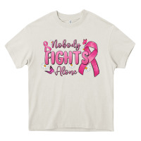 Cream nobody fights alone Heavy Core Tee - MaliasSmallBusiness