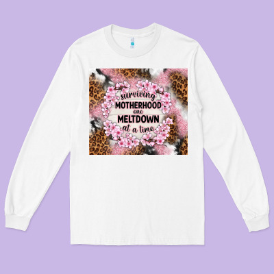Surviving Motherhood One Meltdown At The Time Long Sleeve Tee Designed By Tumblerdesignbyshophia