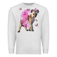 Oatmeal Heather Baby Hyena With Tutu Premium Sweatshirt - LillyAllenDesigns