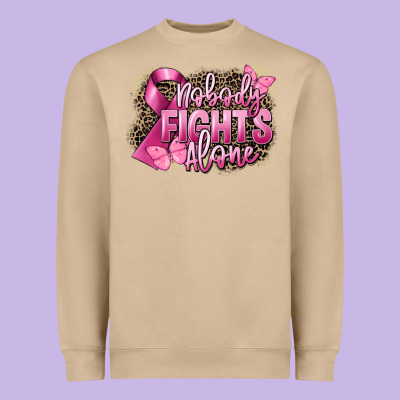 Nobody Fights Alone Cancer Heavyweight Sweatshirt Designed By Fadigitalartstudio