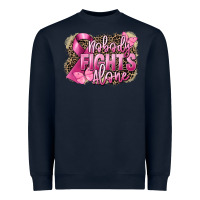 Navy Nobody fights alone Cancer Heavyweight Sweatshirt - FaDigitalArtStudio
