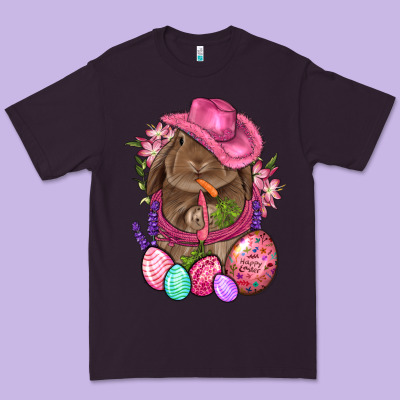 Cowboy Rabbit Easter Premium Tee Designed By Bundleandbundleshop