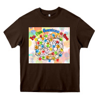 Chocolate Brown im fine everything is fine with lights Heavy Core Tee - MaliasSmallBusiness