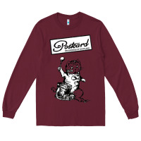Burgundy retro man postcard records Long Sleeve Tee - tuanDangUi