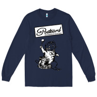 Navy retro man postcard records Long Sleeve Tee - tuanDangUi