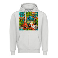 Dove Grey western cactus aztec seamless pattern Zipper Hoodie - BundleAndBundleShop