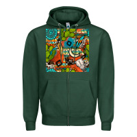Sports Green western cactus aztec seamless pattern Zipper Hoodie - BundleAndBundleShop
