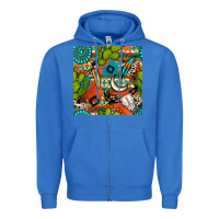 True Royal western cactus aztec seamless pattern Zipper Hoodie - BundleAndBundleShop
