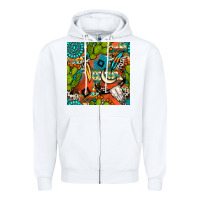 White western cactus aztec seamless pattern Zipper Hoodie - BundleAndBundleShop