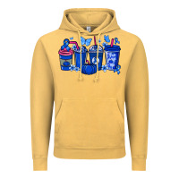 Vintage Mustard Colon Cancer coffee cups blue ribbon Vintage Hoodie - NancyCooperArtShop