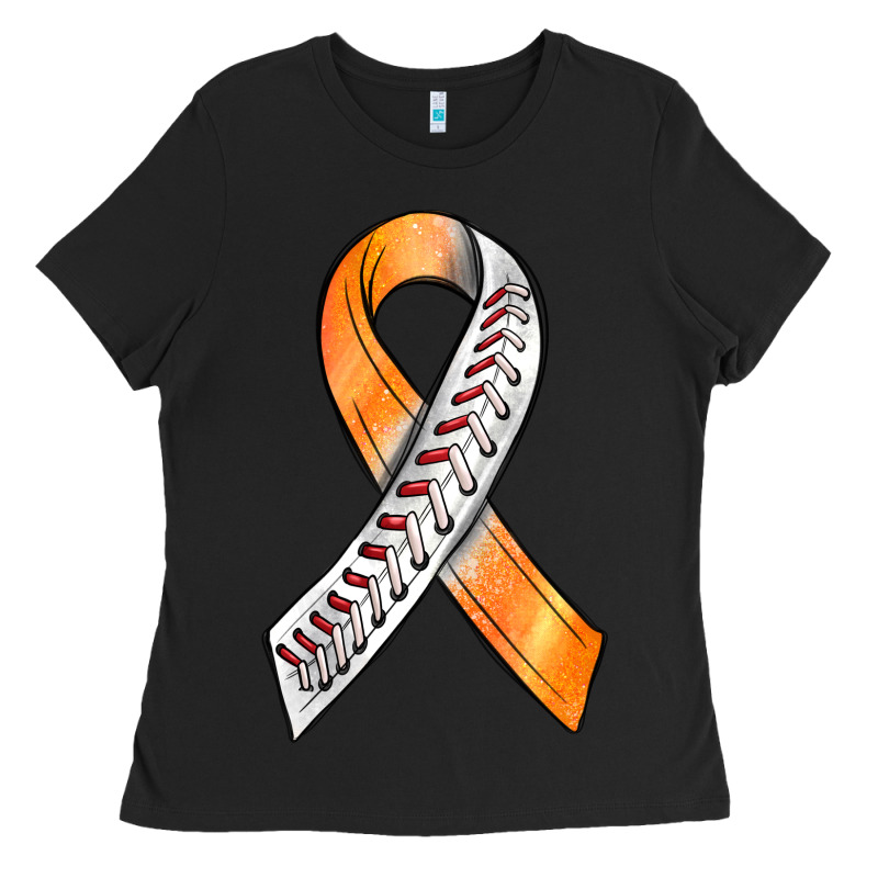 Kidney Cancer Ribbon Baseball Ladies Tee by BundleAndBundleShop | Teevron