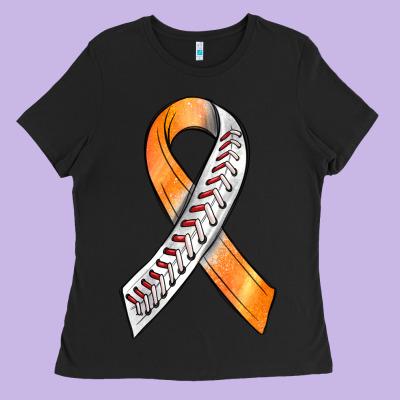 Kidney Cancer Ribbon Baseball Ladies Tee Designed By Bundleandbundleshop