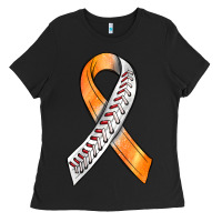 Kidney Cancer Ribbon Baseball Ladies Tee | Teevron