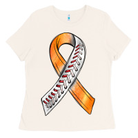 Bone Kidney Cancer Ribbon Baseball Ladies Tee - BundleAndBundleShop