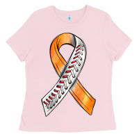 Bubblegum Pink Kidney Cancer Ribbon Baseball Ladies Tee - BundleAndBundleShop