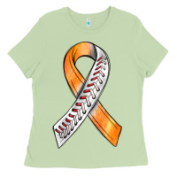 Matcha Kidney Cancer Ribbon Baseball Ladies Tee - BundleAndBundleShop