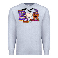 Heather Grey dental boo halloween Premium Sweatshirt - LillyAllenDesigns