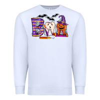 White dental boo halloween Premium Sweatshirt - LillyAllenDesigns