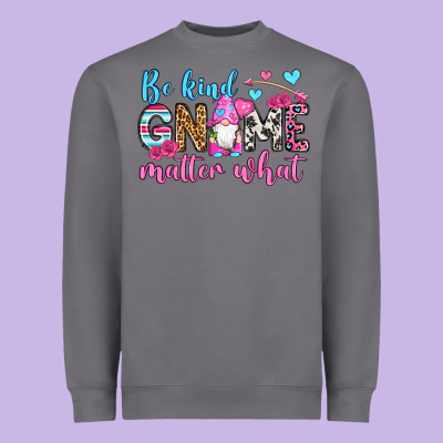 Be Kind Gnome Matter What Heavyweight Sweatshirt Designed By Oliviacreatesart
