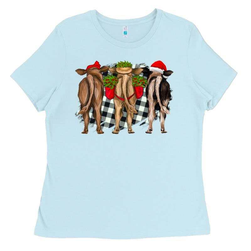 Christmas Heifers Back View Ladies Tee by RanaPortraitStore | Teevron