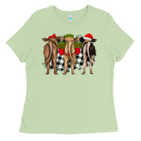 Matcha christmas heifers back view Ladies Tee - RanaPortraitStore