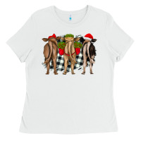 White christmas heifers back view Ladies Tee - RanaPortraitStore