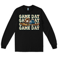 Black game day baseball Long Sleeve Tee - HowdyJamesFarm