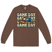 Chestnut game day baseball Long Sleeve Tee - HowdyJamesFarm