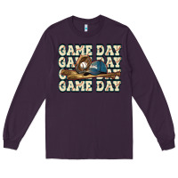 Plum game day baseball Long Sleeve Tee - HowdyJamesFarm