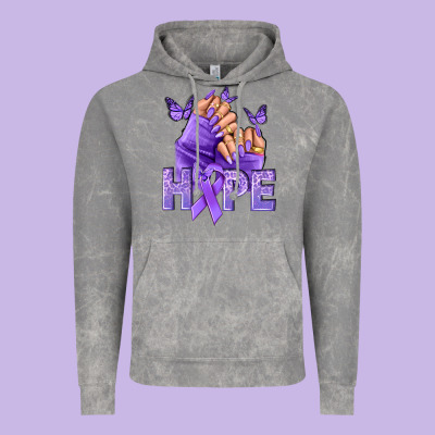 Hope Lavender Ribbon All Cancers Vintage Hoodie Designed By Nancycooperartshop