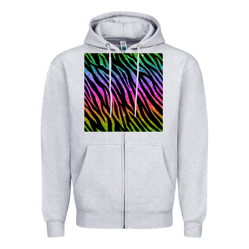 Zebra Glitter Seamless Pattern Zipper Hoodie by BundleAndBundleShop | Teevron