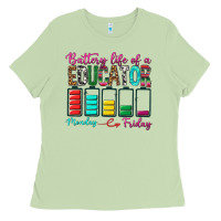 Matcha Battery Life Of A Educator Ladies Tee - BundleAndBundleShop
