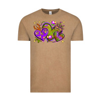 Vintage Coffee Mardi Gras hearts Vintage Tee - NancyCooperArtShop